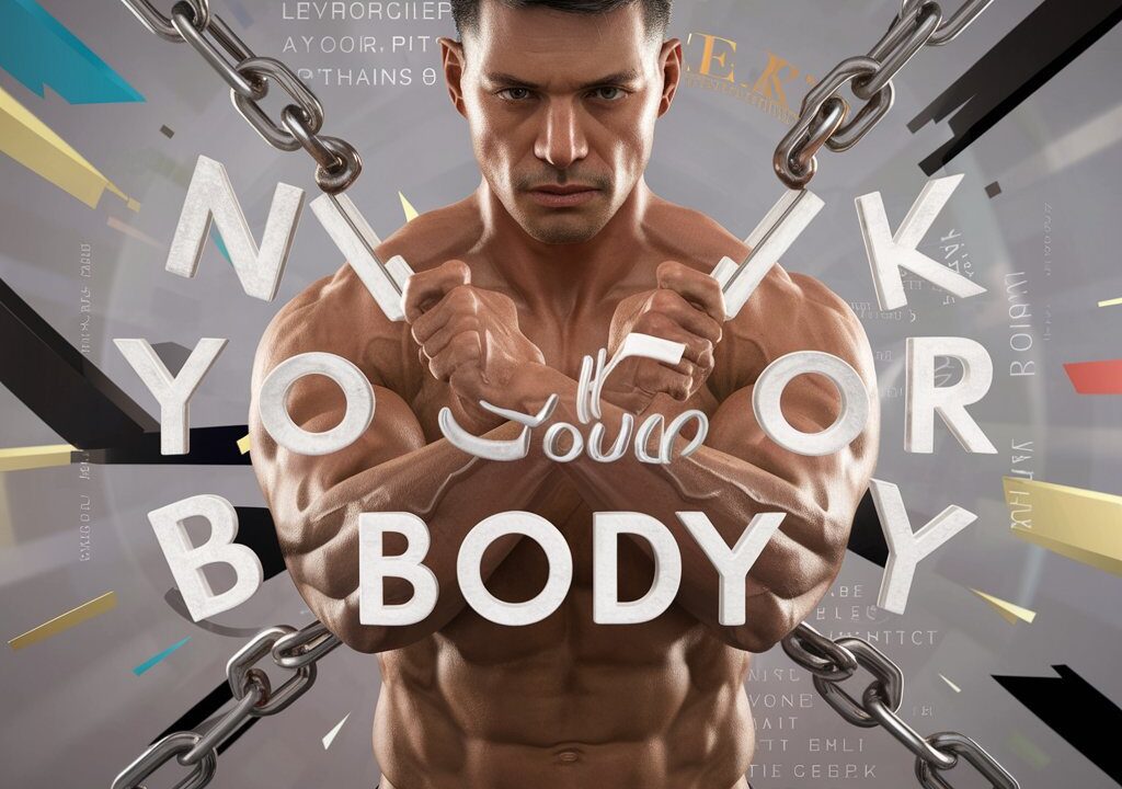 Unlock your body, write focused keyword typograph , ultrarealistic image , 4 k